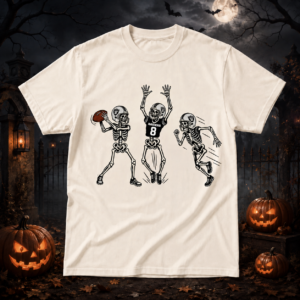 Unisex Las Vegas Raiders Dancing Skeletons Halloween 2026 Graphic Shirt for Football Fans