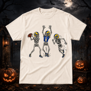 Unisex Los Angeles Rams Dancing Skeletons Halloween 2026 Graphic Shirt for Football Fans