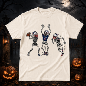 Unisex New England Patriots Dancing Skeletons Halloween 2026 Graphic Shirt for Football Fans
