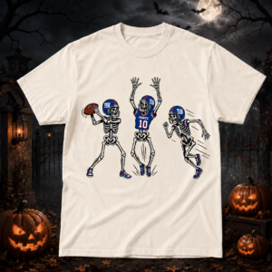 Unisex New York Giants Dancing Skeletons Halloween 2026 Graphic Shirt for Football Fans