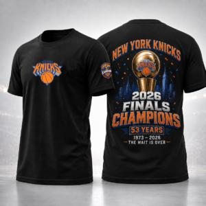 Unisex New York Knicks 2026 Finals Champions 53 Years The Wait Is Over Graphic Shirt for Basketball Fans
