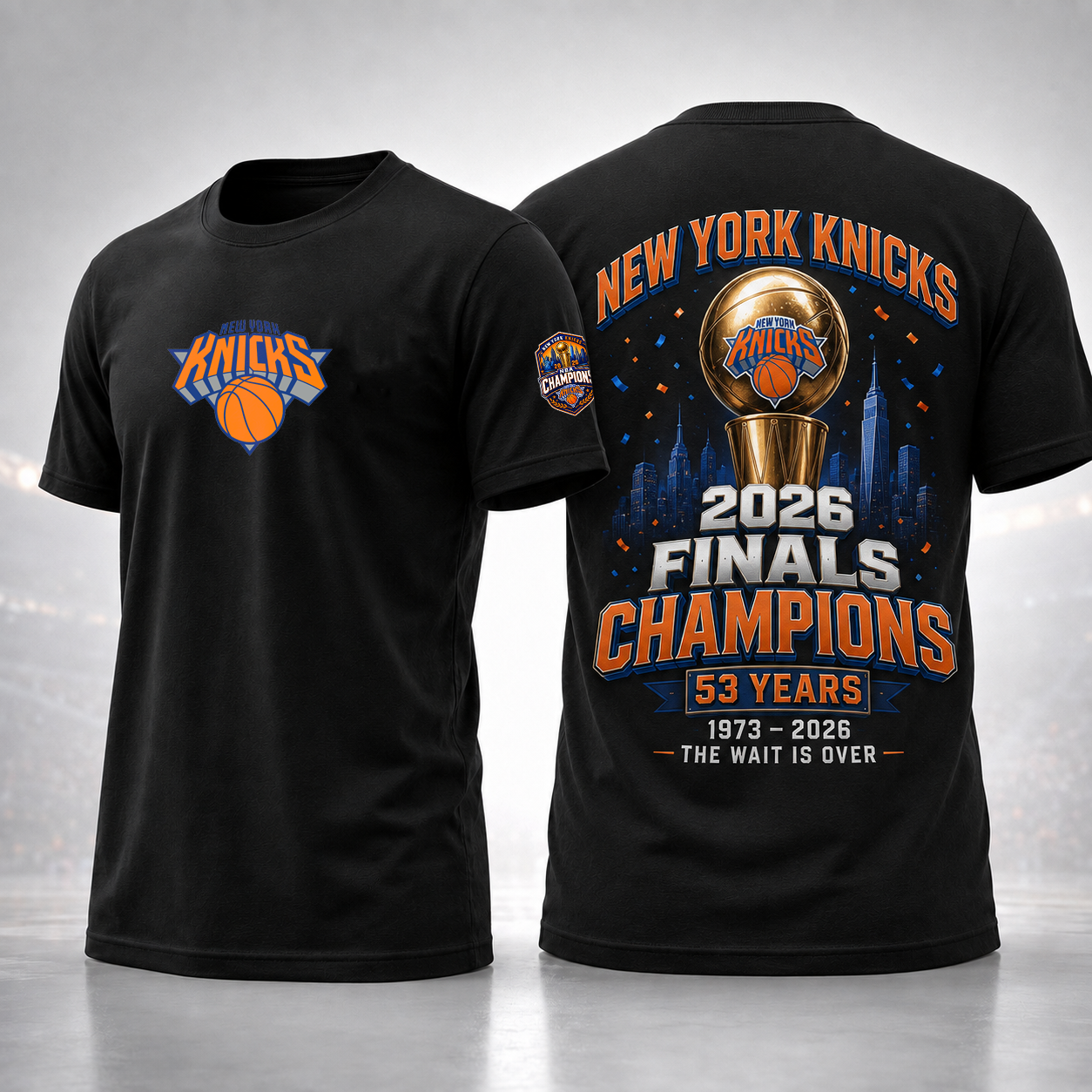 Unisex New York Knicks 2026 Finals Champions 53 Years The Wait Is Over Graphic Shirt for Basketball Fans 1 Unisex New York Knicks 2026 Finals Champions 53 Years The Wait Is Over Graphic Shirt for Basketball Fans