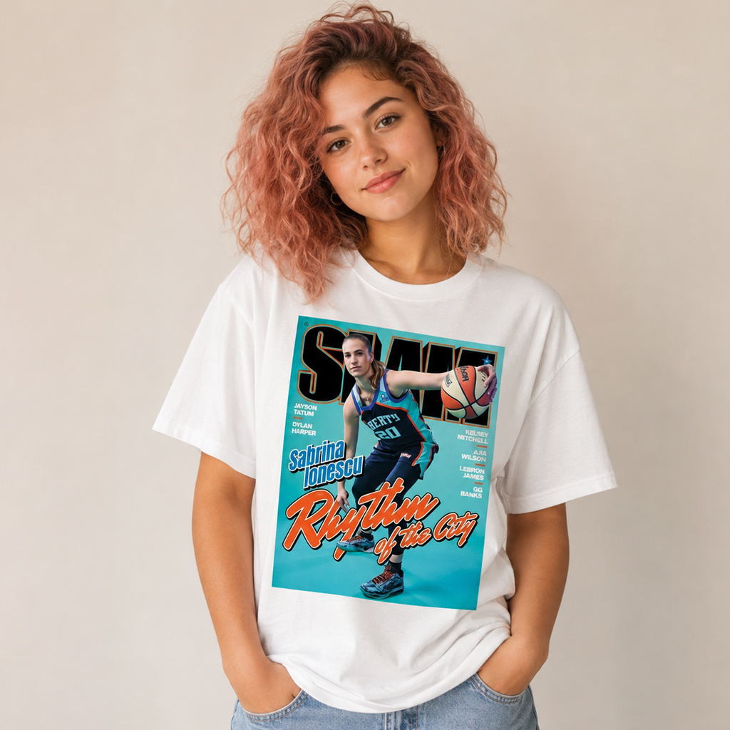Unisex New York Liberty Sabrina Ionescu Rhythm of the City Graphic Shirt for Basketball Fans 3 Unisex New York Liberty Sabrina Ionescu Rhythm of the City Graphic Shirt for Basketball Fans - Image 3