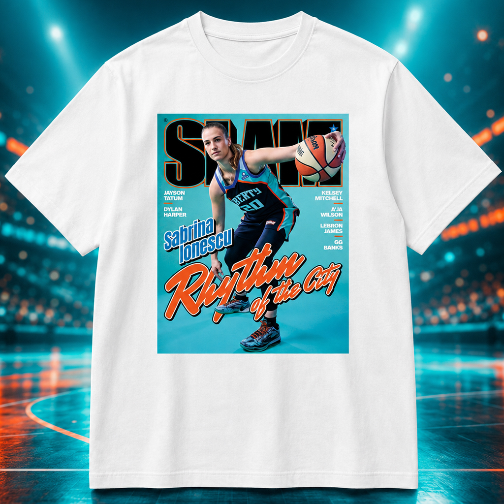 Unisex New York Liberty Sabrina Ionescu Rhythm of the City Graphic Shirt for Basketball Fans 2 Unisex New York Liberty Sabrina Ionescu Rhythm of the City Graphic Shirt for Basketball Fans - Image 2