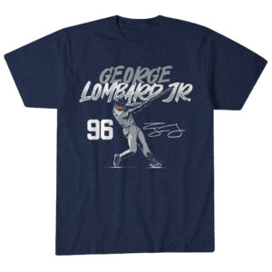 Unisex New York Yankees George Lombard Jr Slugger Swing Number Graphic Shirt for Baseball Fans