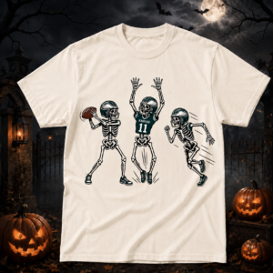 Unisex Philadelphia Eagles Dancing Skeletons Halloween 2026 Graphic Shirt for Football Fans
