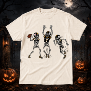 Unisex Pittsburgh Steelers Dancing Skeletons Halloween 2026 Graphic Shirt for Football Fans