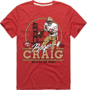 Unisex Roger Craig San Francisco 49ers Class of 2026 Hall of Fame Graphic T-Shirt for Football Fans