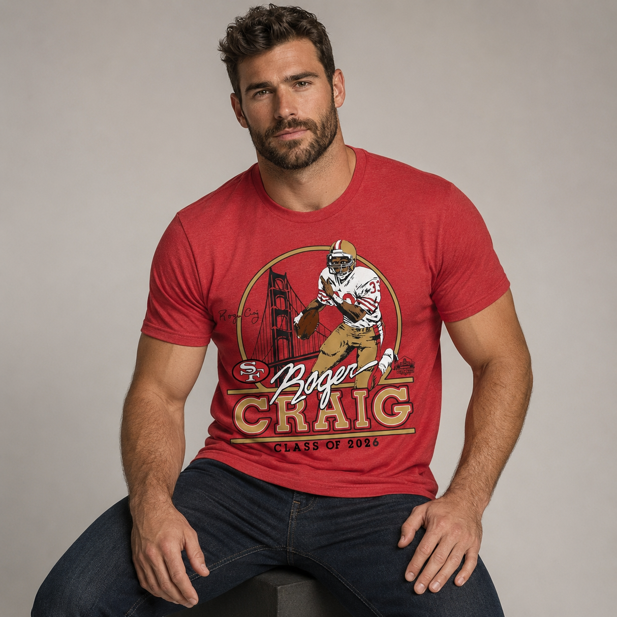 Unisex Roger Craig San Francisco 49ers Class of 2026 Hall of Fame Graphic T-Shirt for Football Fans 2 Unisex Roger Craig San Francisco 49ers Class of 2026 Hall of Fame Graphic T-Shirt for Football Fans - Image 2