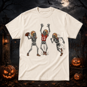 Unisex San Francisco 49ers Dancing Skeletons Halloween 2026 Graphic Shirt for Football Fans