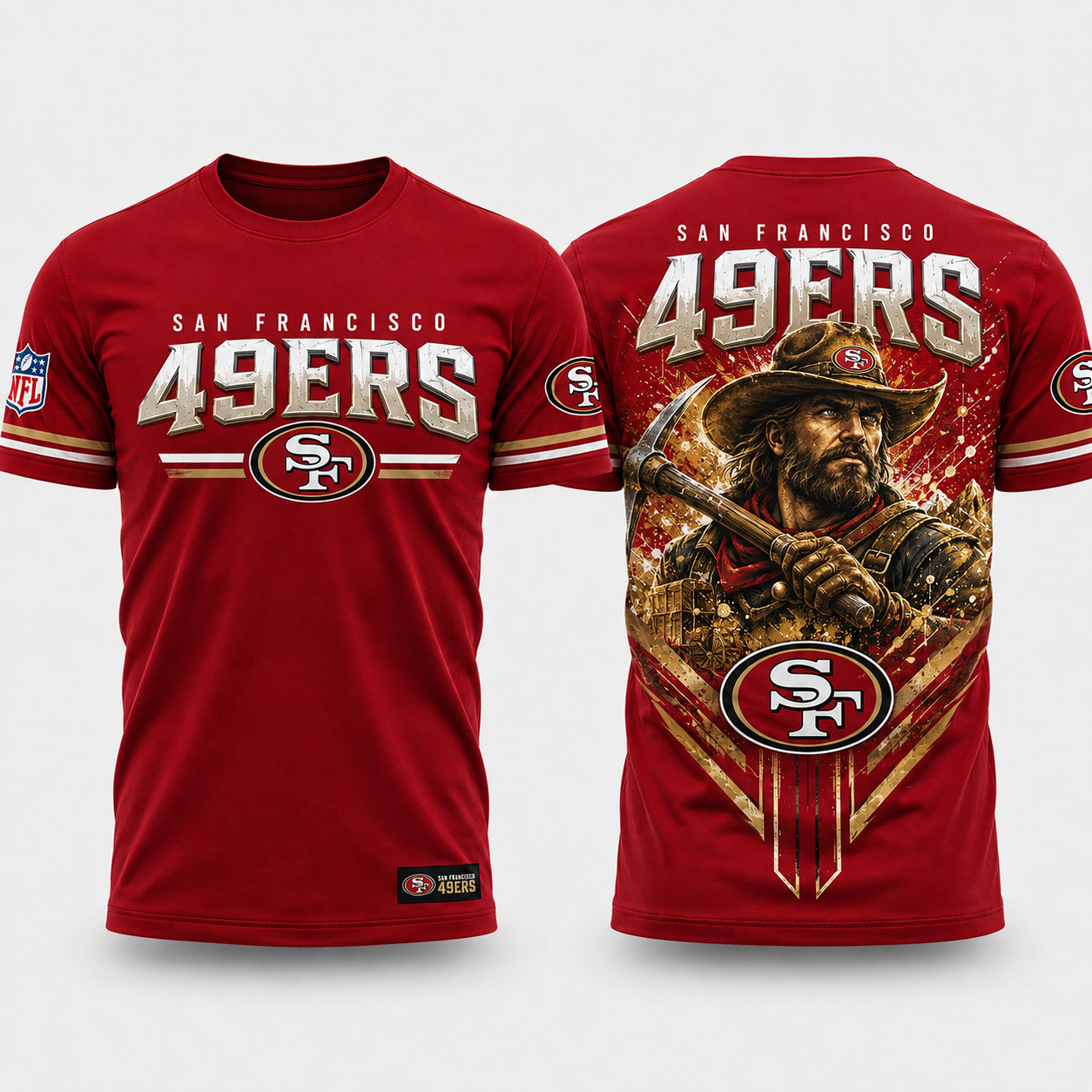 Unisex San Francisco 49ers Gold Rush Pride 2026 Graphic Shirt for Football Fans 1 Unisex San Francisco 49ers Gold Rush Pride 2026 Graphic Shirt for Football Fans