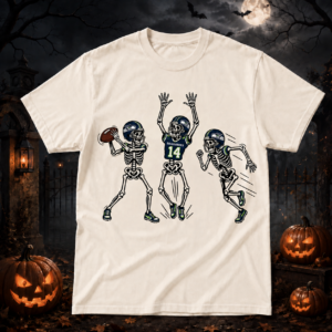 Unisex Seattle Seahawks Dancing Skeletons Halloween 2026 Graphic Shirt for Football Fans