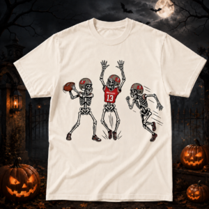 Unisex Tampa Bay Buccaneers Dancing Skeletons Halloween 2026 Graphic Shirt for Football Fans