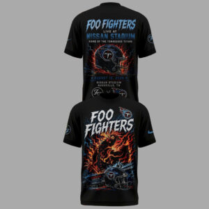 Unisex Tennessee Titans x Foo Fighters Live At Nissan Stadium 2026 Graphic Shirt for Football and Rock Music Fans