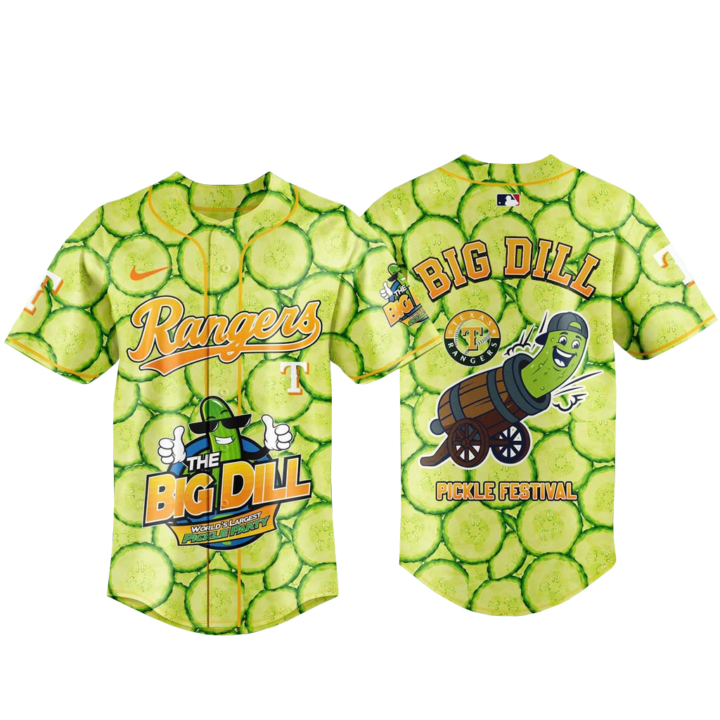 Unisex Texas Rangers x Big Dill Pickle Festival 2026 Baseball Jersey for Baseball Fans 1 Unisex Texas Rangers x Big Dill Pickle Festival 2026 Baseball Jersey for Baseball Fans