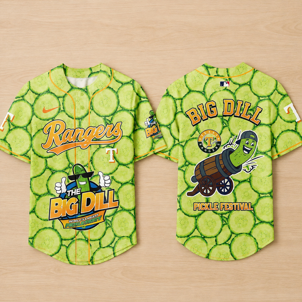 Unisex Texas Rangers x Big Dill Pickle Festival 2026 Baseball Jersey for Baseball Fans 2 Unisex Texas Rangers x Big Dill Pickle Festival 2026 Baseball Jersey for Baseball Fans - Image 2