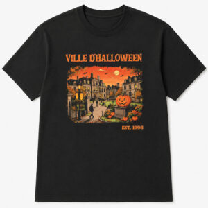 Unisex Ville d’Halloween Est. 1998 Spooky Town Graphic Shirt for Halloween Fans