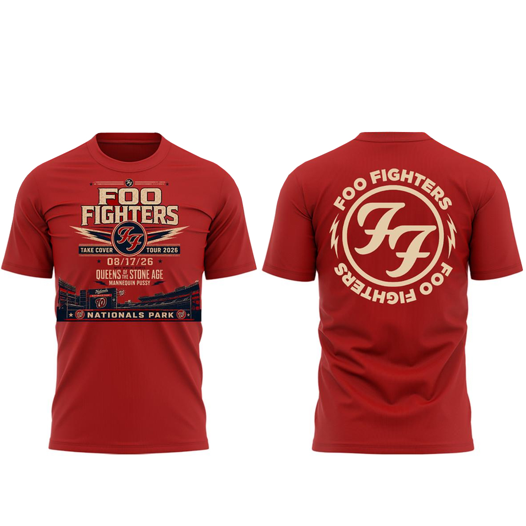 Unisex Washington Nationals x Foo Fighters Take Cover Tour 2026 Graphic Shirt for Baseball and Rock Music Fans 1 Unisex Washington Nationals x Foo Fighters Take Cover Tour 2026 Graphic Shirt for Baseball and Rock Music Fans