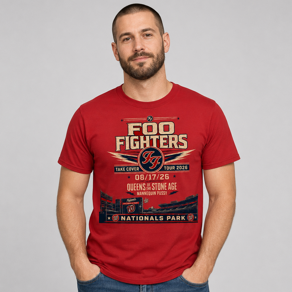 Unisex Washington Nationals x Foo Fighters Take Cover Tour 2026 Graphic Shirt for Baseball and Rock Music Fans 4 Unisex Washington Nationals x Foo Fighters Take Cover Tour 2026 Graphic Shirt for Baseball and Rock Music Fans - Image 4