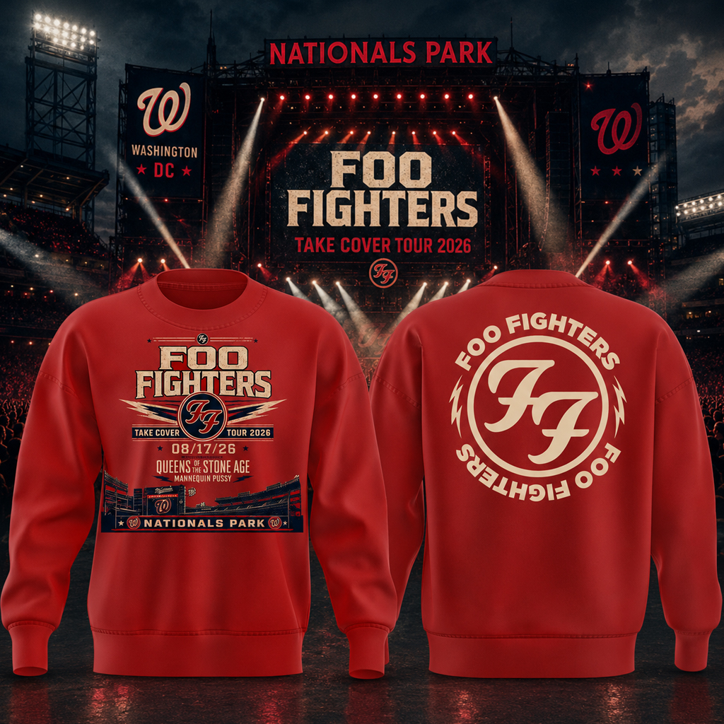Unisex Washington Nationals x Foo Fighters Take Cover Tour 2026 Graphic Shirt for Baseball and Rock Music Fans 5 Unisex Washington Nationals x Foo Fighters Take Cover Tour 2026 Graphic Shirt for Baseball and Rock Music Fans - Image 5