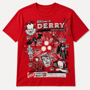 Unisex Welcome to Derry Pennywise Catalog Graphic Halloween 2026 Shirt for Horror Fans