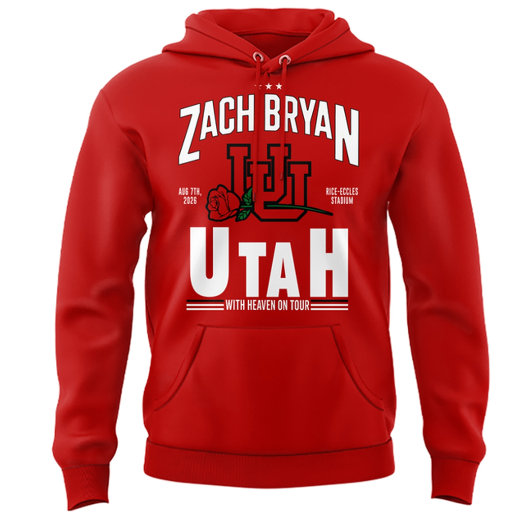 Unisex Zach Bryan Utah Utes Football With Heaven On Tour Red 2026 Graphic Shirt for College Football Fans 2 Unisex Zach Bryan Utah Utes Football With Heaven On Tour Red 2026 Graphic Shirt for College Football Fans - Image 2