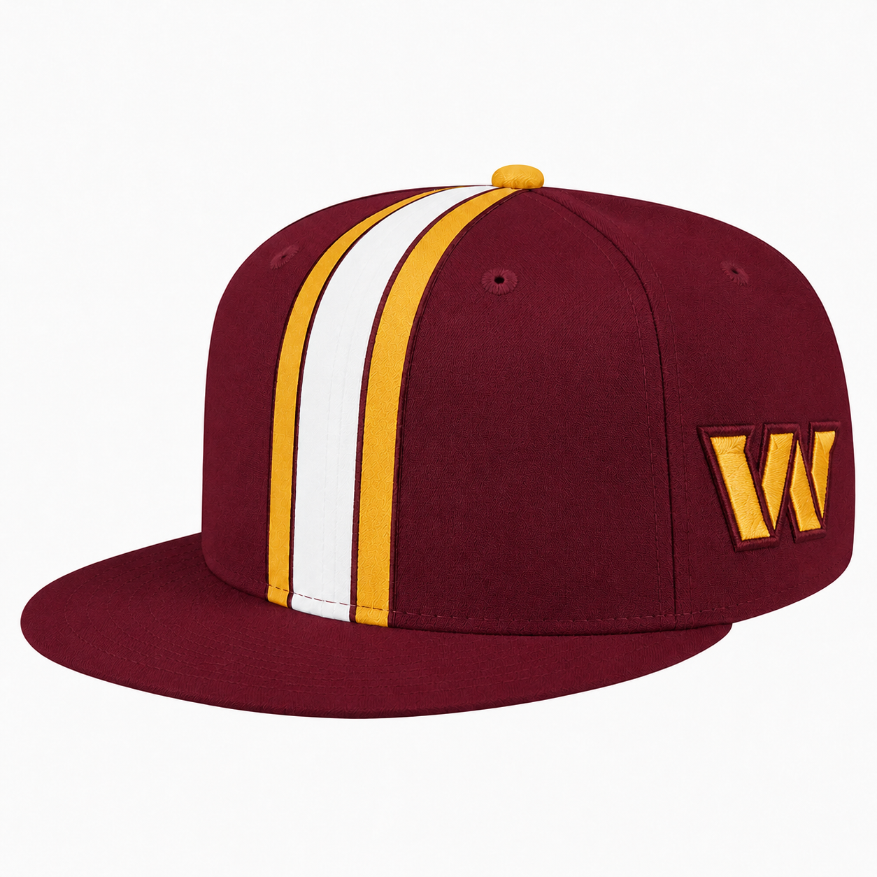 Washington Commanders Burgundy Gold White Team Stripe Embroidered Logo Snapback Cap for Football Fans 2 Washington Commanders Burgundy Gold White Team Stripe Embroidered Logo Snapback Cap for Football Fans - Image 2