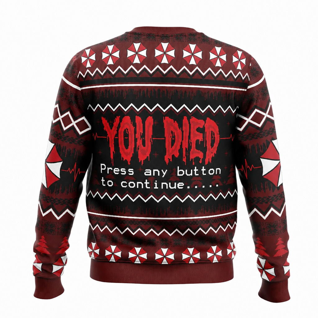 You Died Press Any Button To Continue Halloween 2026 Ugly Sweater 2 You Died Press Any Button To Continue Halloween 2026 Ugly Sweater - Image 2
