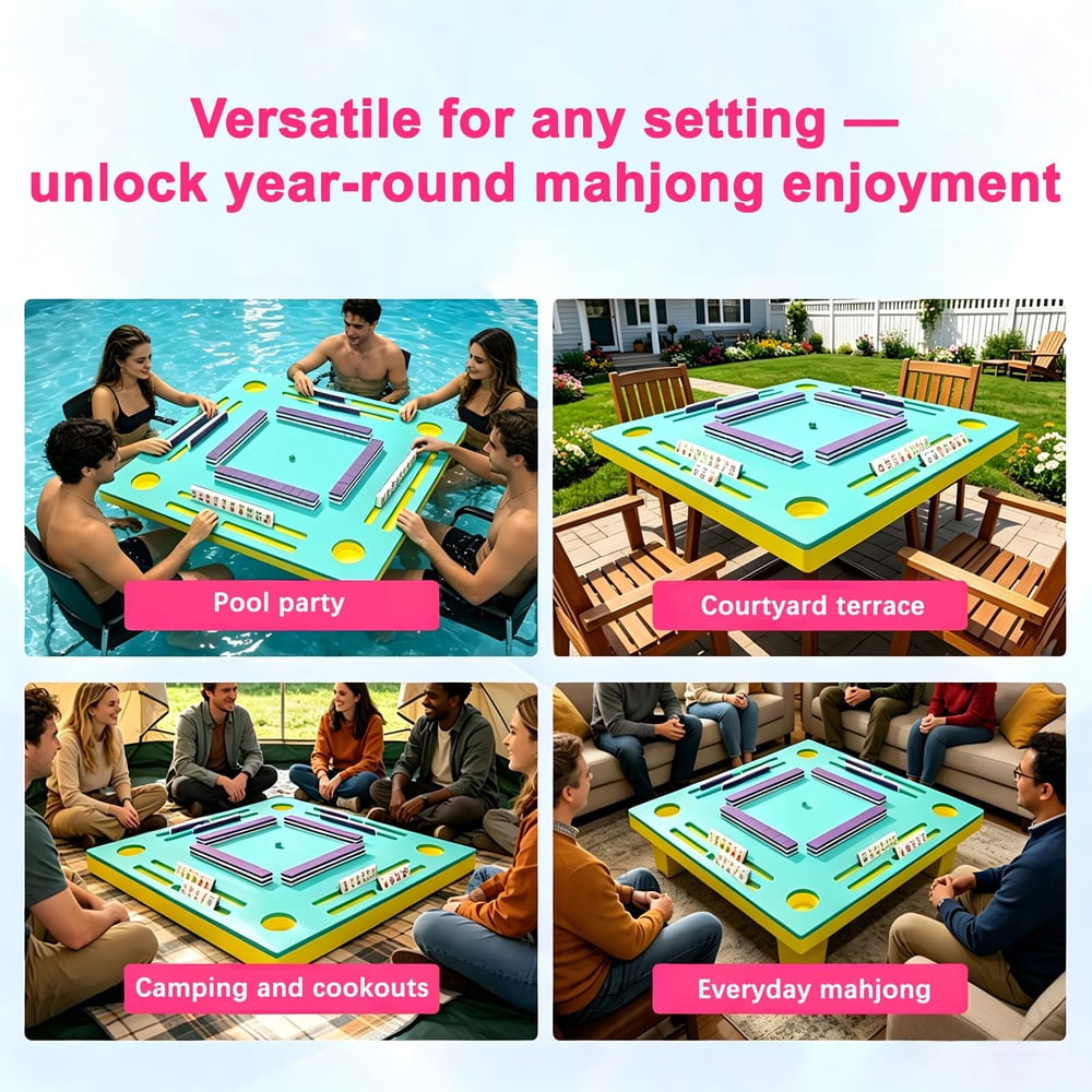 Pool Party American Mahjong Set - 160 Acrylic Tiles, Mat, Storage Bag & Accessories 3 Pool Party American Mahjong Set - 160 Acrylic Tiles, Mat, Storage Bag & Accessories - Image 3
