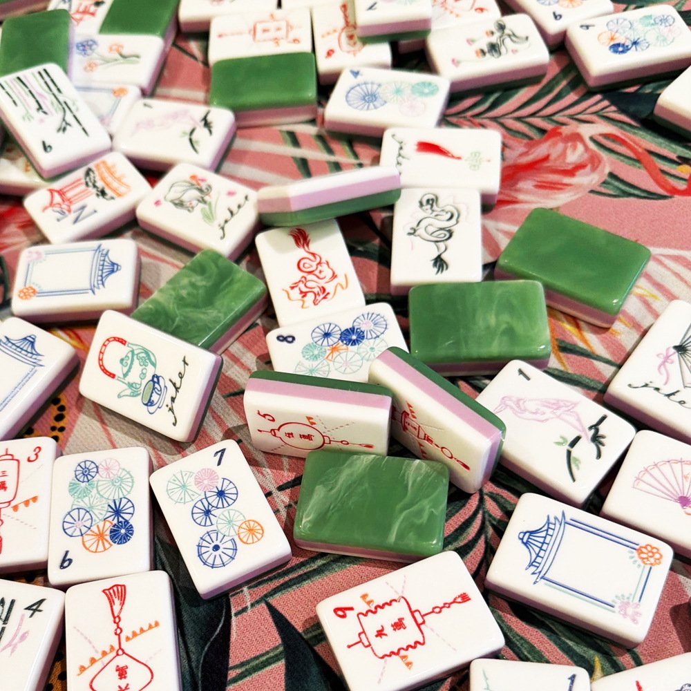 Jade Green American Mahjong Set - 160 Acrylic Tiles, Mat, Storage Bag & Accessories 3 Jade Green American Mahjong Set - 160 Acrylic Tiles, Mat, Storage Bag & Accessories - Image 3
