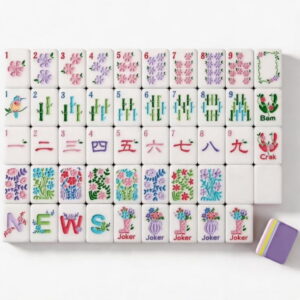 Classic Family Game Night American Mahjong Set - 160 Acrylic Tiles, Mat, Storage Bag & Accessories