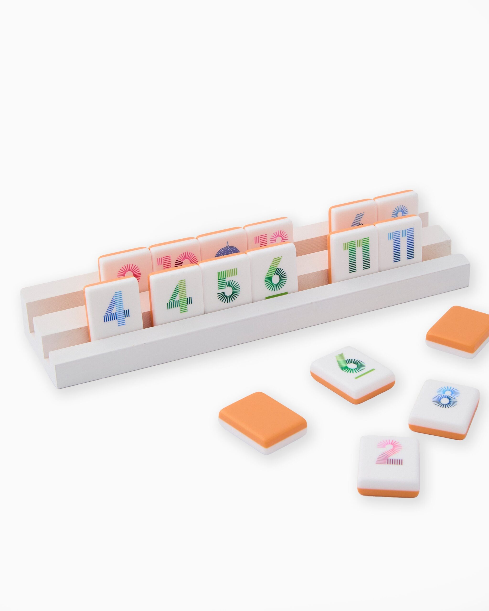 Tile Rummy Game Set Orange and Blue Design for Family Game Nights 112 Piece Set with Storage Bag 3 Tile Rummy Game Set Orange and Blue Design for Family Game Nights 112 Piece Set with Storage Bag - Image 3