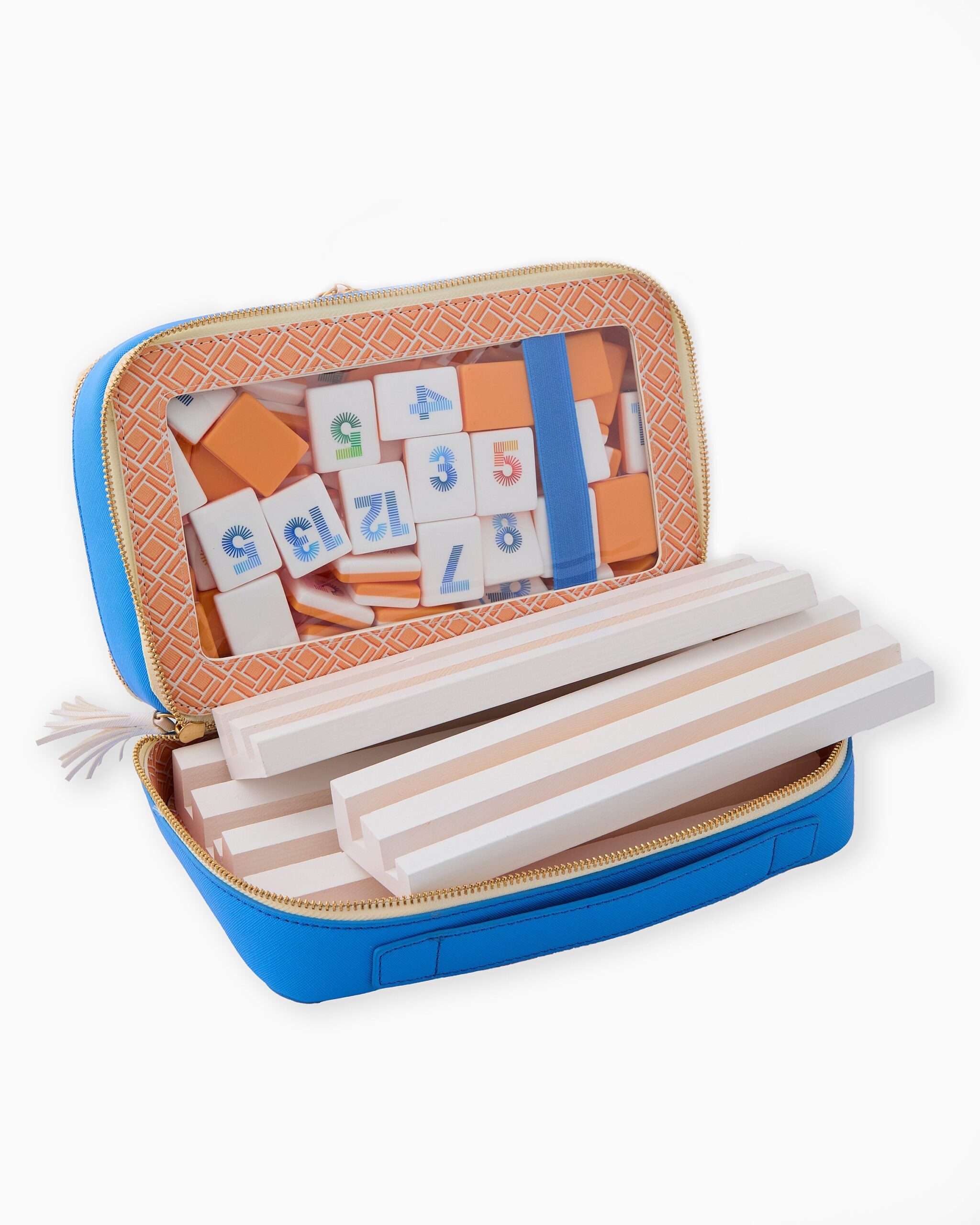 Tile Rummy Game Set Orange and Blue Design for Family Game Nights 112 Piece Set with Storage Bag 5 Tile Rummy Game Set Orange and Blue Design for Family Game Nights 112 Piece Set with Storage Bag - Image 5