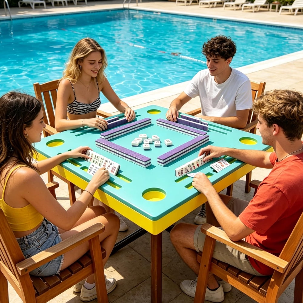 Pool Party American Mahjong Set - 160 Acrylic Tiles, Mat, Storage Bag & Accessories 4 Pool Party American Mahjong Set - 160 Acrylic Tiles, Mat, Storage Bag & Accessories - Image 4