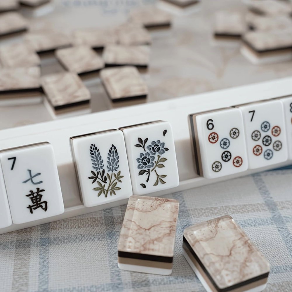 Grey Marble American Mahjong Set - 160 Acrylic Tiles, Mat, Storage Bag & Accessories 5 Grey Marble American Mahjong Set - 160 Acrylic Tiles, Mat, Storage Bag & Accessories - Image 5