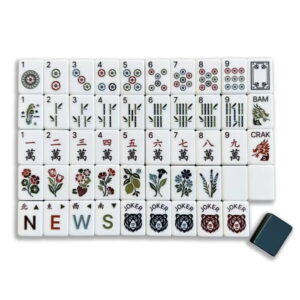 Stripe American Mahjong Set - 160 Acrylic Tiles, Mat, Storage Bag & Accessories