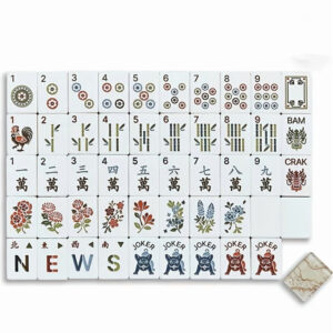 Grey Marble American Mahjong Set - 160 Acrylic Tiles, Mat, Storage Bag & Accessories