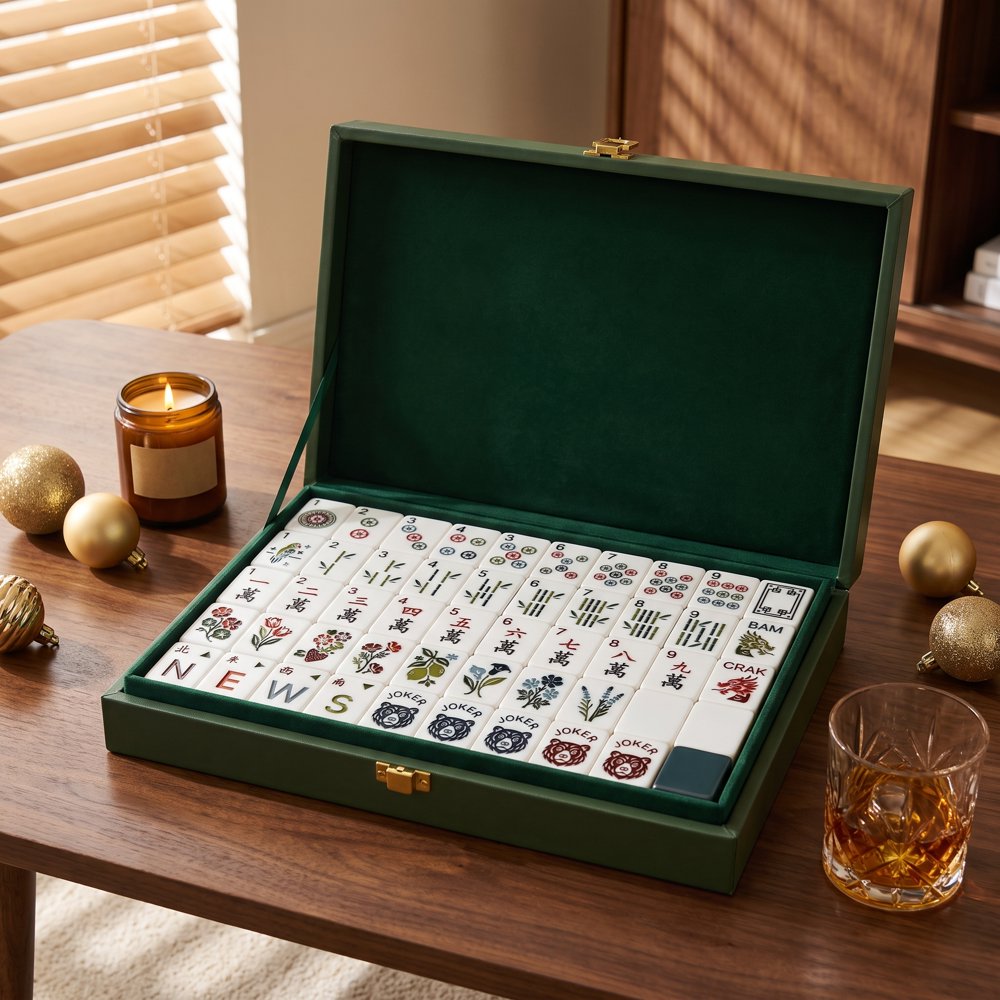 Dark Navy Vintage American Mahjong Set - 160 Acrylic Tiles, Mat, Storage Bag & Accessories 3 Dark Navy Vintage American Mahjong Set - 160 Acrylic Tiles, Mat, Storage Bag & Accessories - Image 3