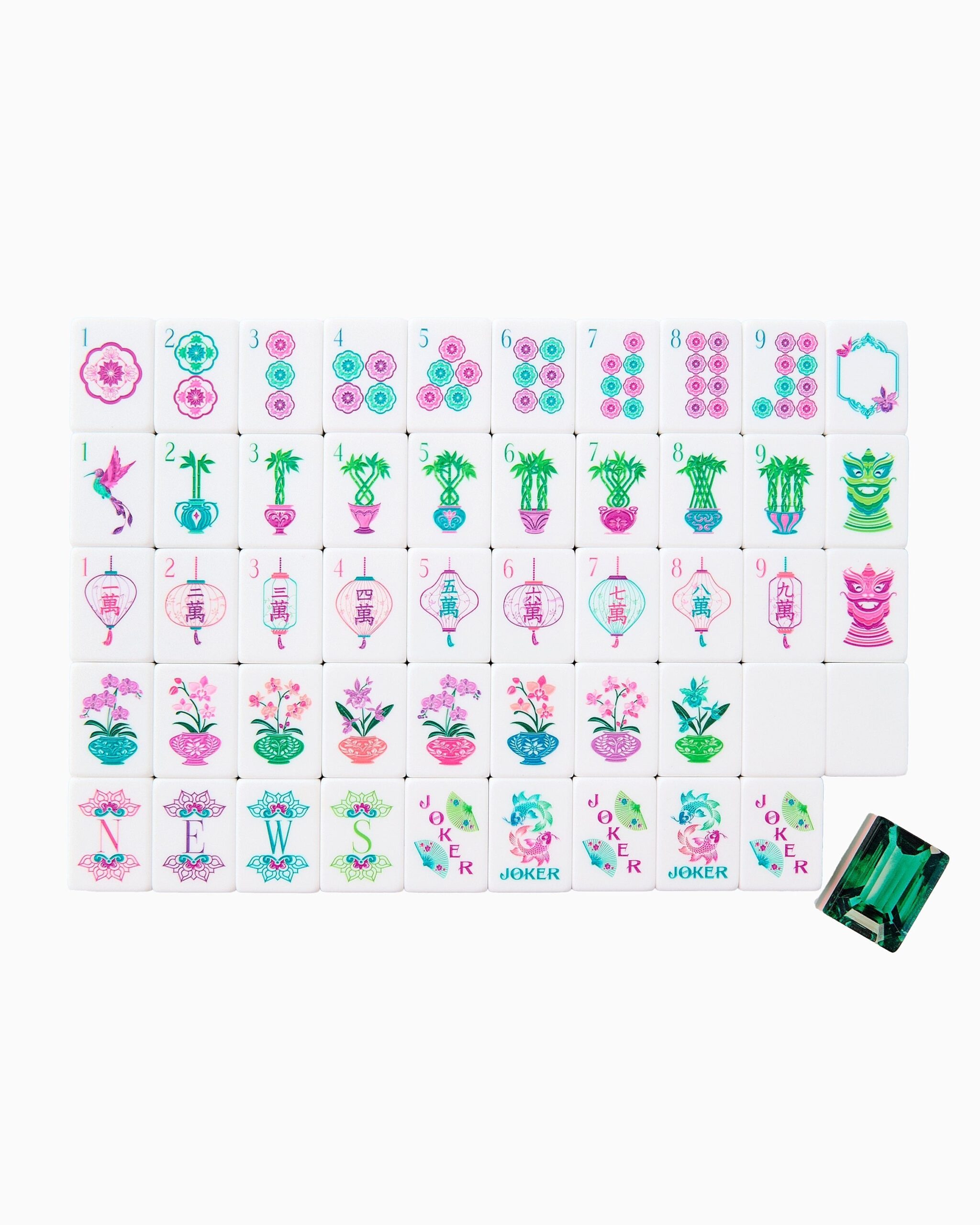 Emerald Texture American Mahjong Set - 160 Acrylic Tiles, Mat, Storage Bag & Accessories 1 Emerald Texture American Mahjong Set - 160 Acrylic Tiles, Mat, Storage Bag & Accessories