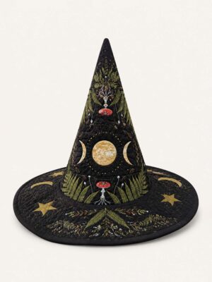 Halloween Dark Forest Mushroom Quilted Witch Hat