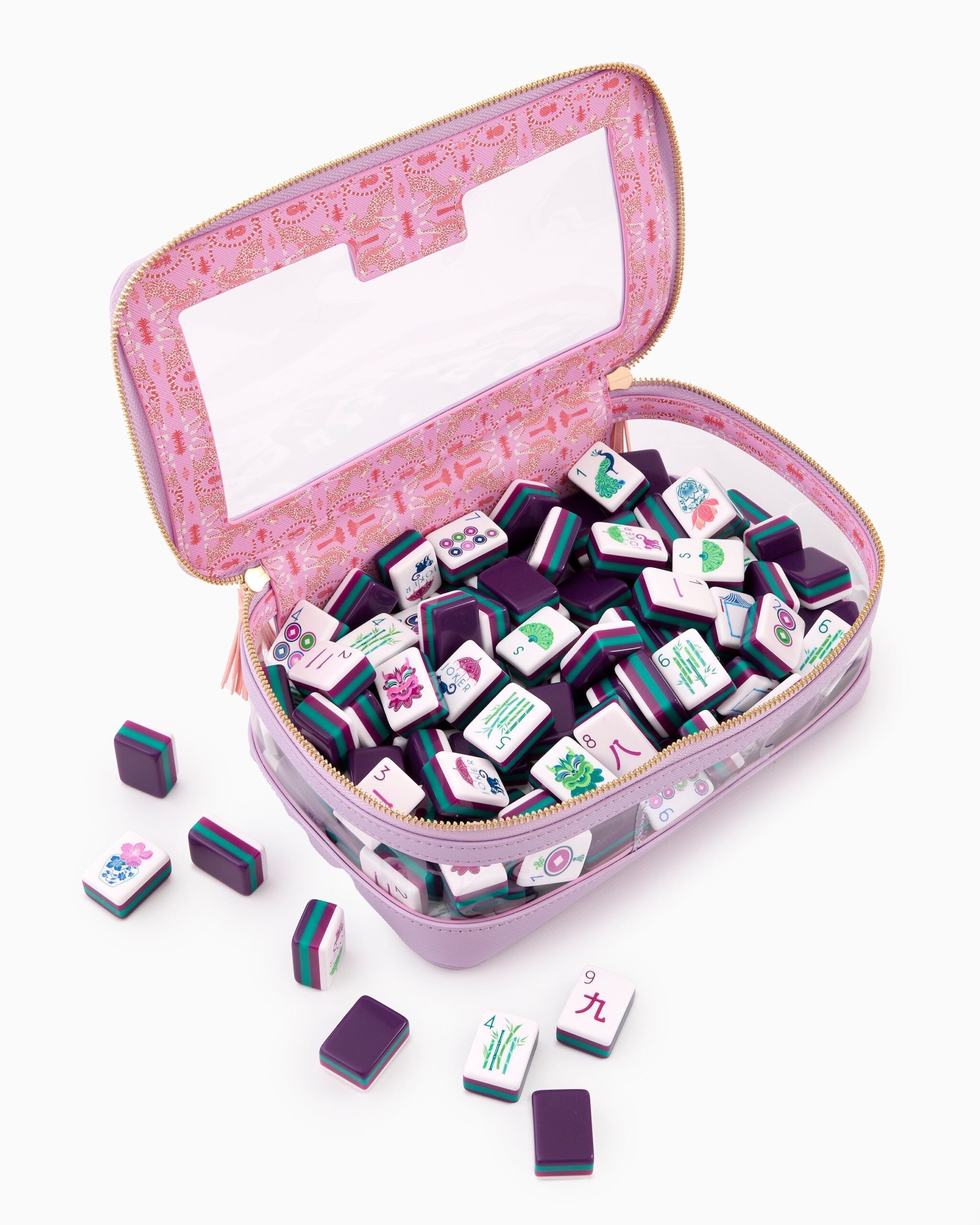 Jewel Tone Floral American Mahjong Set - 160 Acrylic Tiles, Mat, Storage Bag & Accessories 6 Jewel Tone Floral American Mahjong Set - 160 Acrylic Tiles, Mat, Storage Bag & Accessories - Image 6
