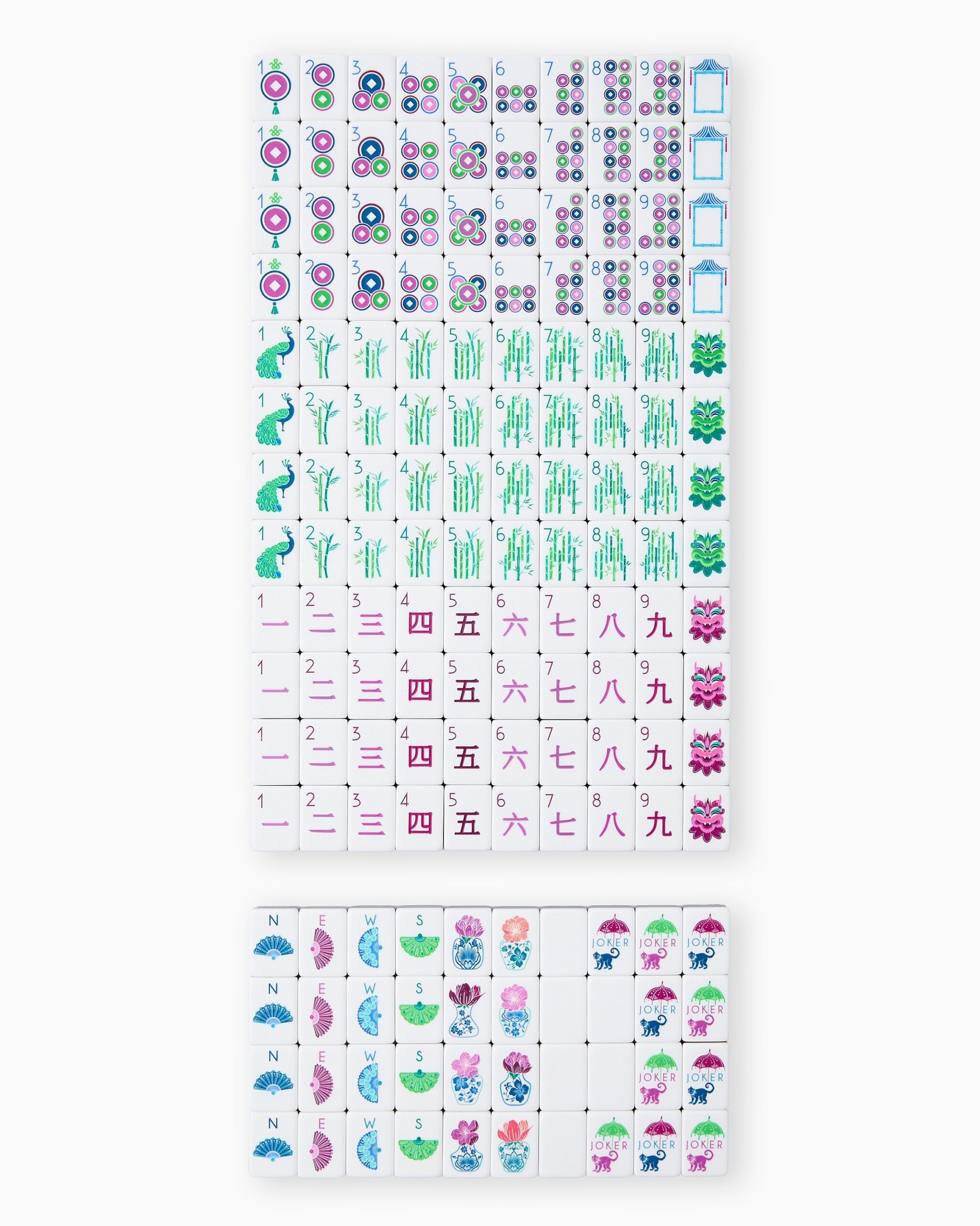 Jewel Tone Floral American Mahjong Set - 160 Acrylic Tiles, Mat, Storage Bag & Accessories 2 Jewel Tone Floral American Mahjong Set - 160 Acrylic Tiles, Mat, Storage Bag & Accessories - Image 2