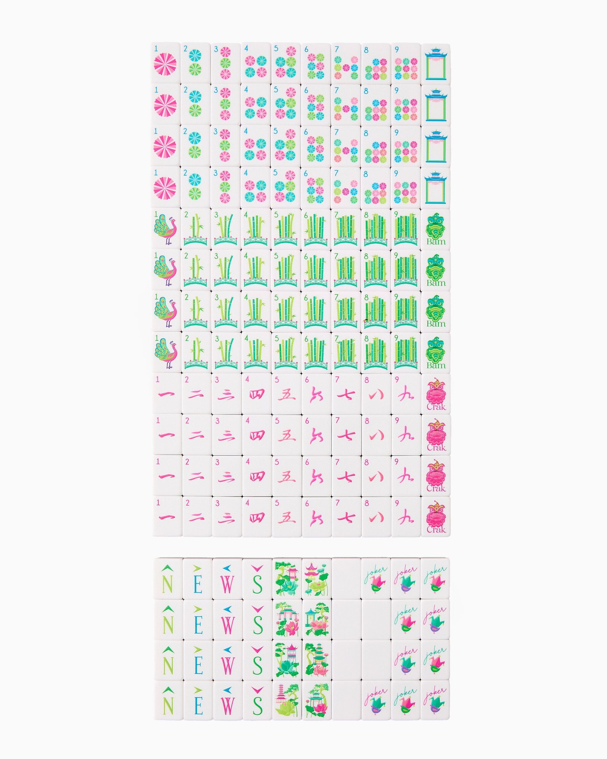 Hot Pink Teal & Tortoiseshell Inspired American Mahjong Set - 160 Acrylic Tiles, Mat, Storage Bag & Accessories 2 Hot Pink Teal & Tortoiseshell Inspired American Mahjong Set - 160 Acrylic Tiles, Mat, Storage Bag & Accessories - Image 2