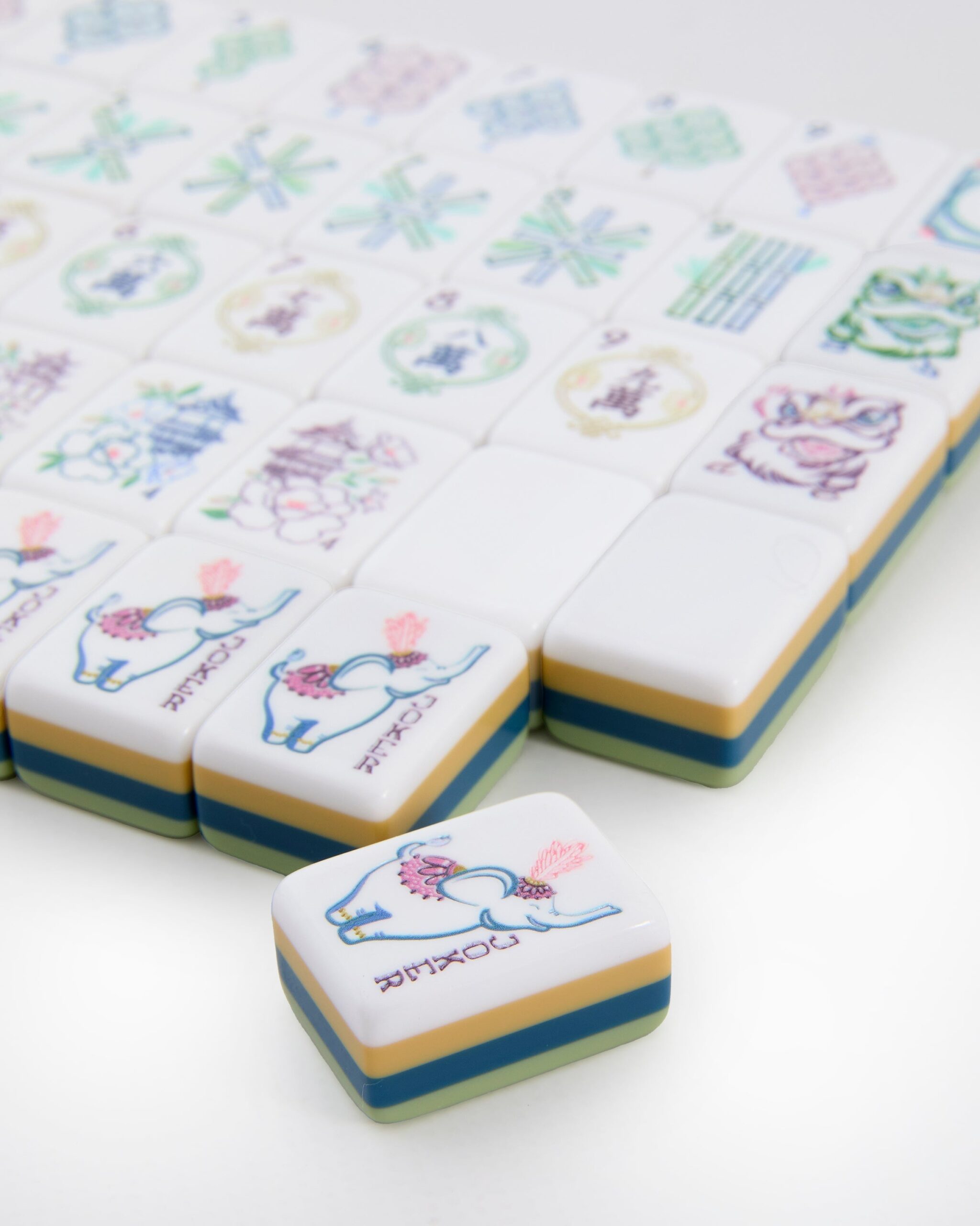 Muted Green Blue & Gold Nature American Mahjong Set - 160 Acrylic Tiles, Mat, Storage Bag & Accessories 3 Muted Green Blue & Gold Nature American Mahjong Set - 160 Acrylic Tiles, Mat, Storage Bag & Accessories - Image 3