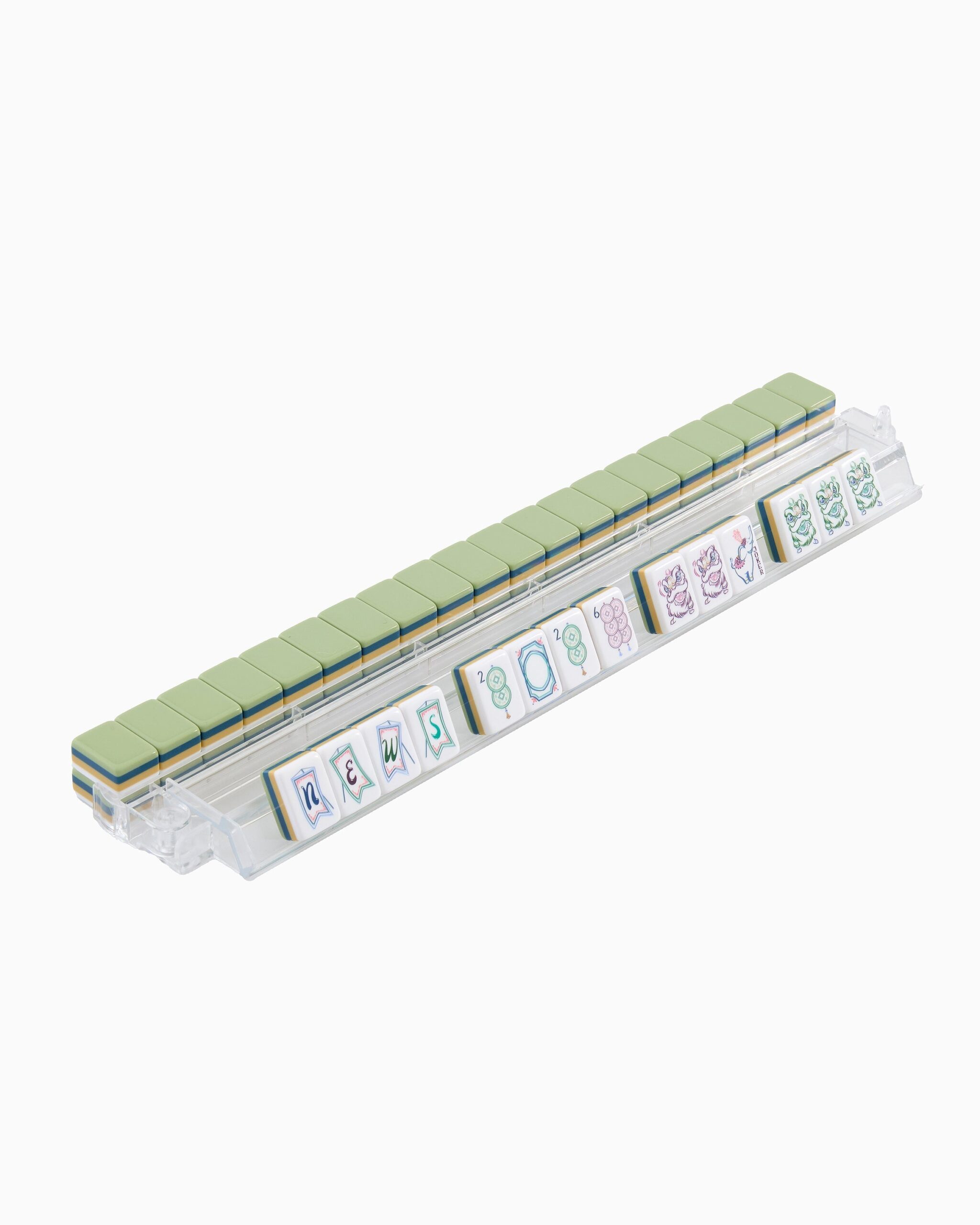 Muted Green Blue & Gold Nature American Mahjong Set - 160 Acrylic Tiles, Mat, Storage Bag & Accessories 4 Muted Green Blue & Gold Nature American Mahjong Set - 160 Acrylic Tiles, Mat, Storage Bag & Accessories - Image 4