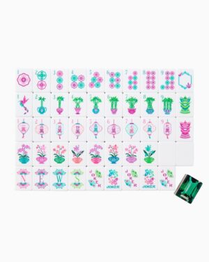 Deep Green Gemstone Inspired American Mahjong Set - 160 Acrylic Tiles, Mat, Storage Bag & Accessories