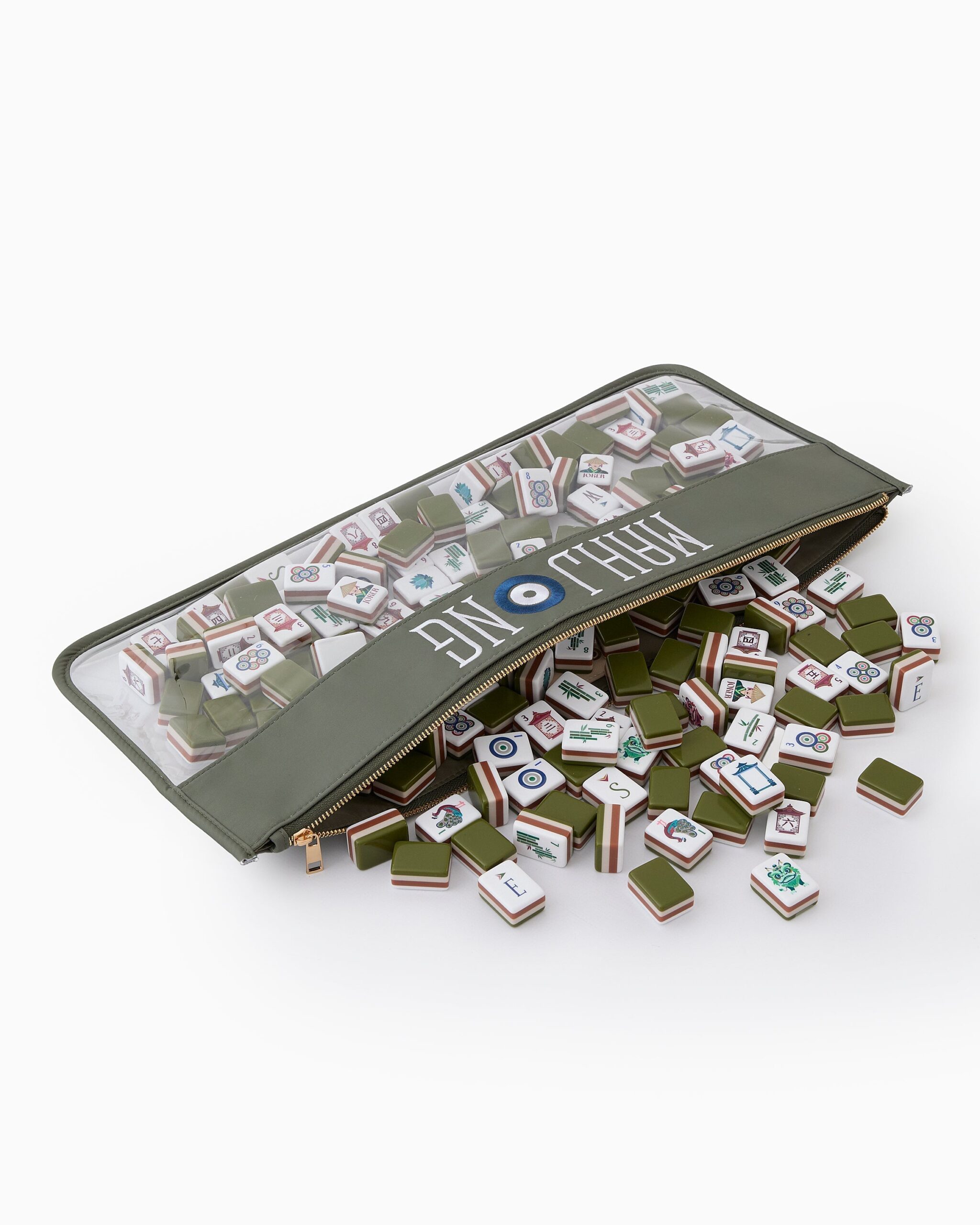 Olive Green Ivory & Brown Traditional American Mahjong Set - 160 Acrylic Tiles, Mat, Storage Bag & Accessories 5 Olive Green Ivory & Brown Traditional American Mahjong Set - 160 Acrylic Tiles, Mat, Storage Bag & Accessories - Image 5