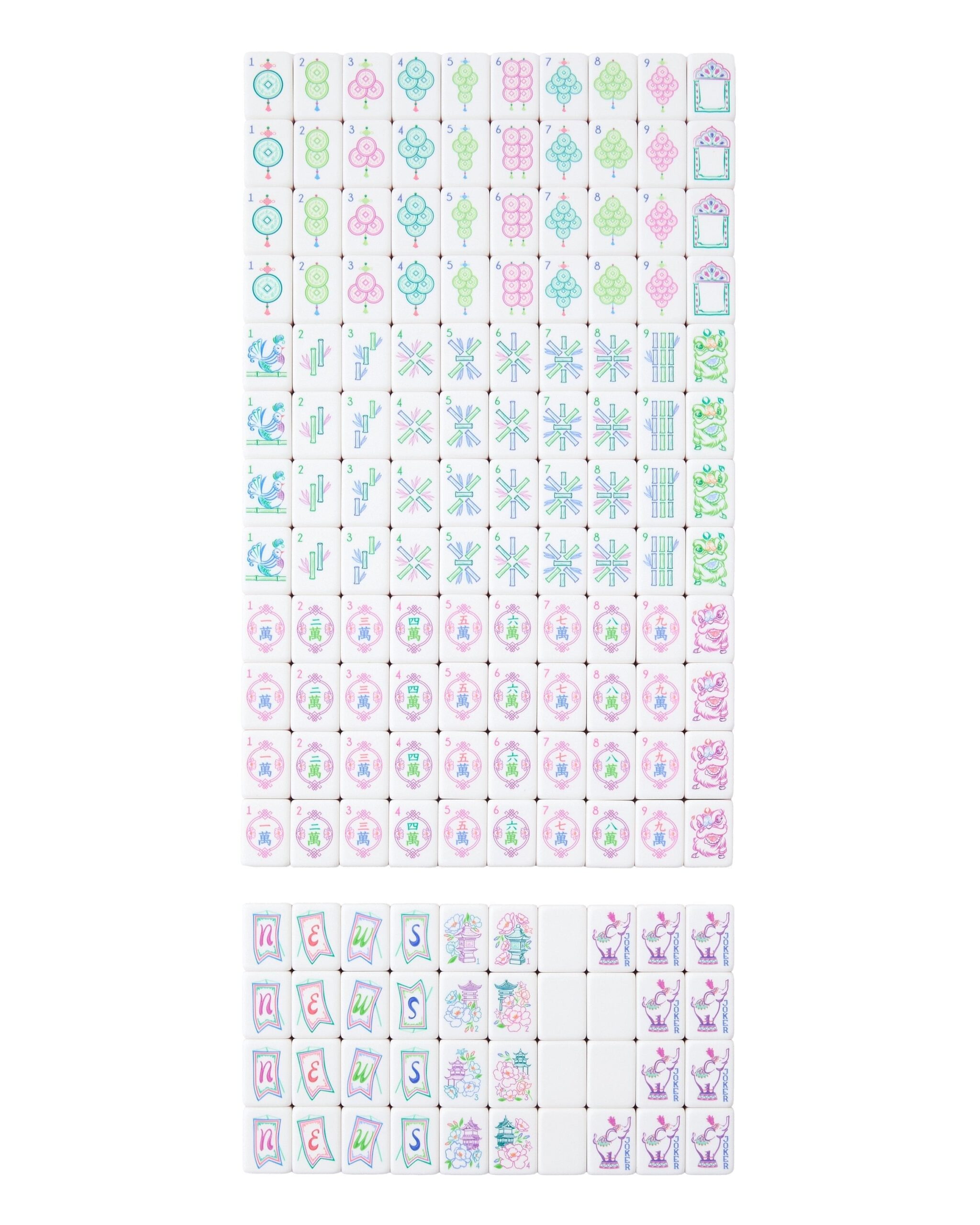 Pink & Green Garden Floral American Mahjong Set - 160 Acrylic Tiles, Mat, Storage Bag & Accessories 2 Pink & Green Garden Floral American Mahjong Set - 160 Acrylic Tiles, Mat, Storage Bag & Accessories - Image 2