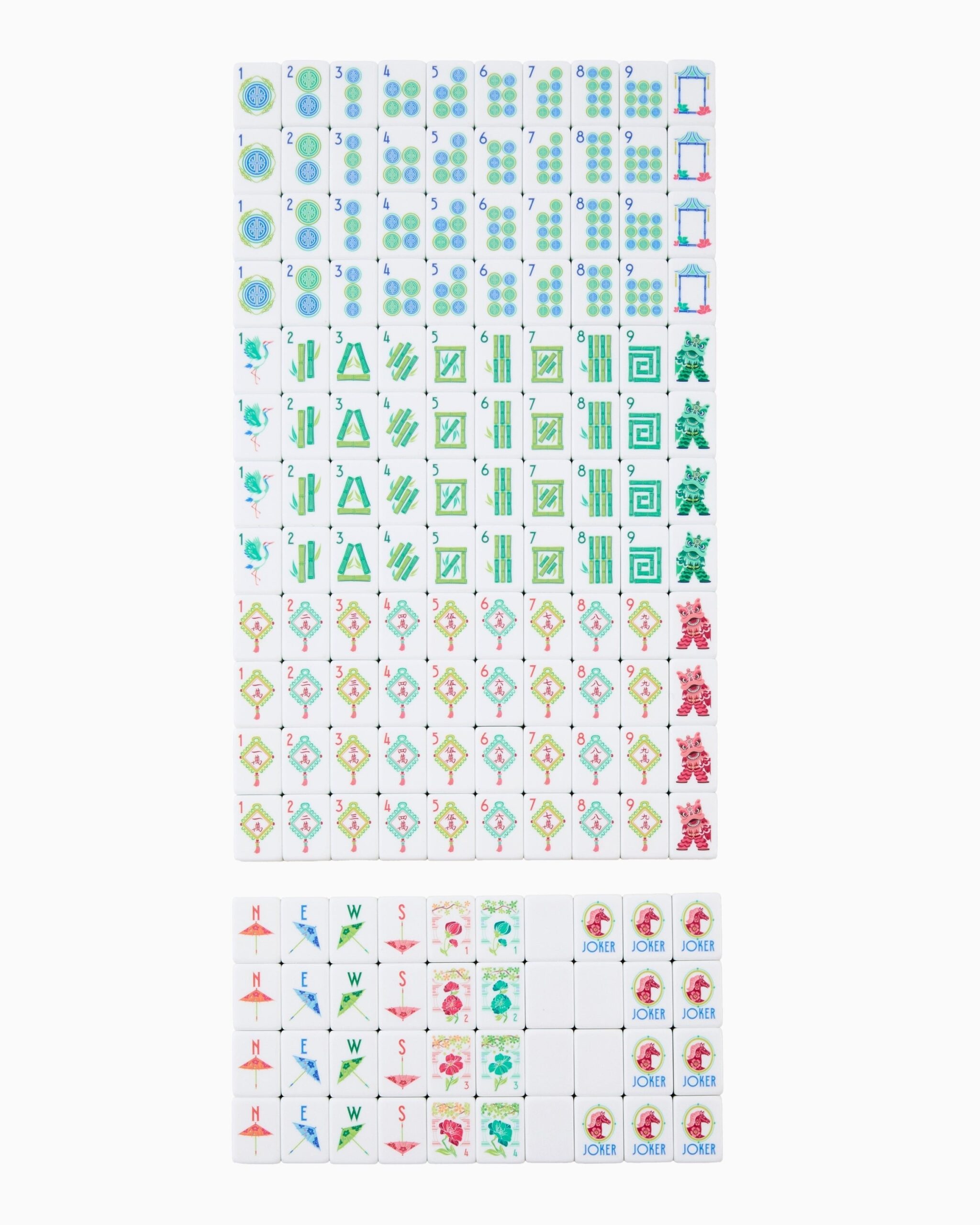 Bright Yellow Coral & Turquoise Floral American Mahjong Set - 160 Acrylic Tiles, Mat, Storage Bag & Accessories 2 Bright Yellow Coral & Turquoise Floral American Mahjong Set - 160 Acrylic Tiles, Mat, Storage Bag & Accessories - Image 2