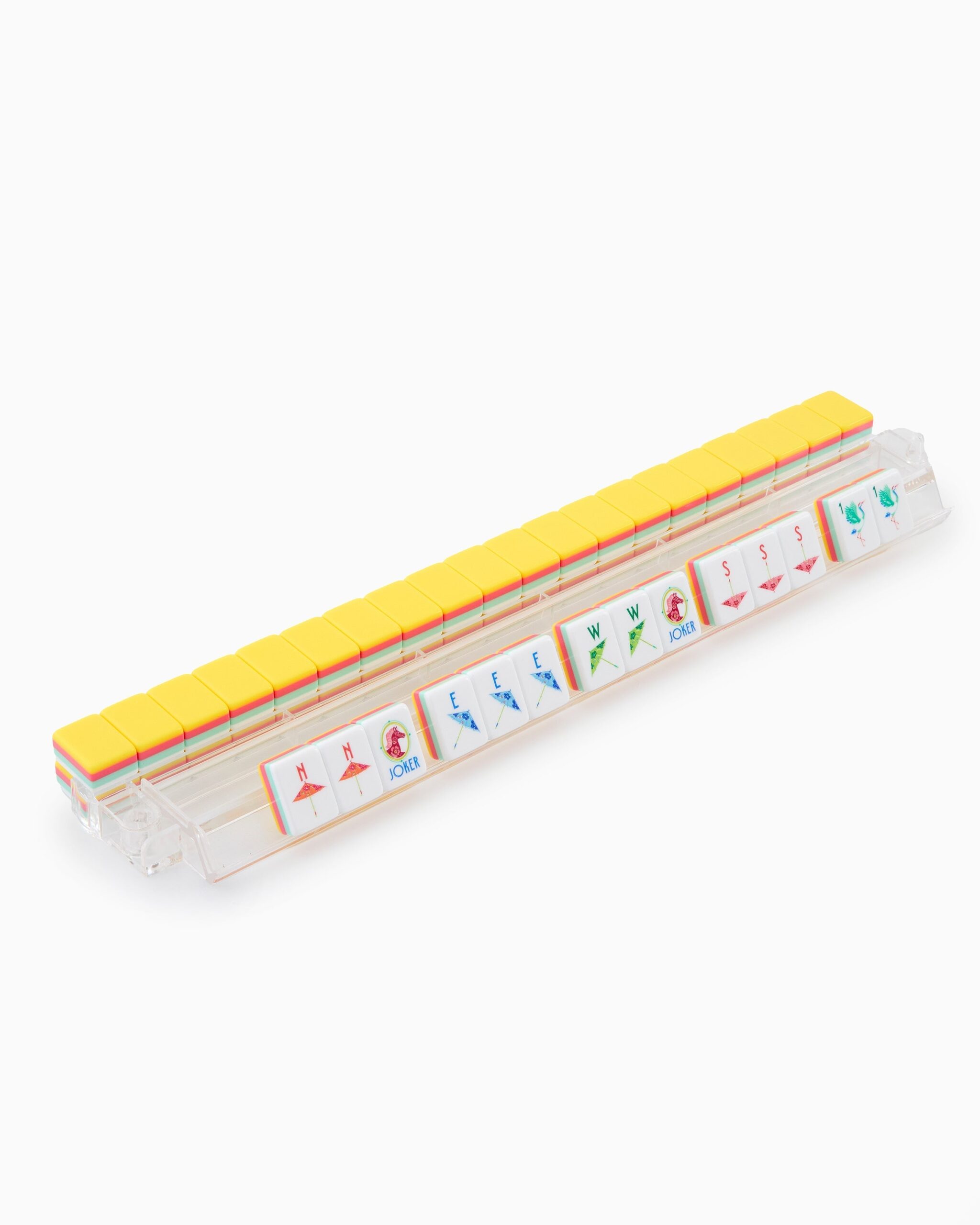 Bright Yellow Coral & Turquoise Floral American Mahjong Set - 160 Acrylic Tiles, Mat, Storage Bag & Accessories 4 Bright Yellow Coral & Turquoise Floral American Mahjong Set - 160 Acrylic Tiles, Mat, Storage Bag & Accessories - Image 4